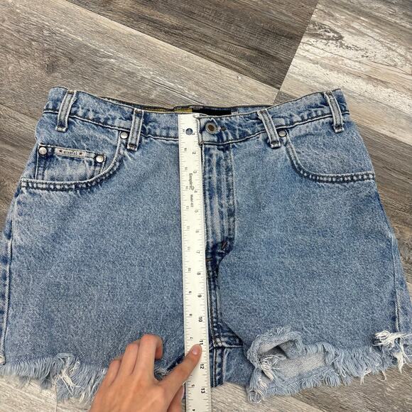 Vintage 90s Levis Silver Tab Lean Blue Womens 32" High Rise Cutoff‎ Shorts USA - Picture 9 of 10